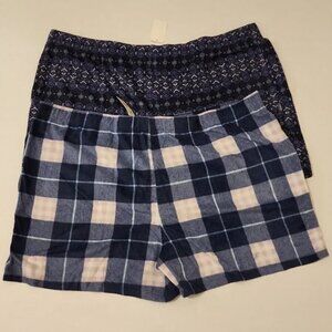 WOMENS EDDIE BAUER 2pc Flannel Sleep Short Set - 2X